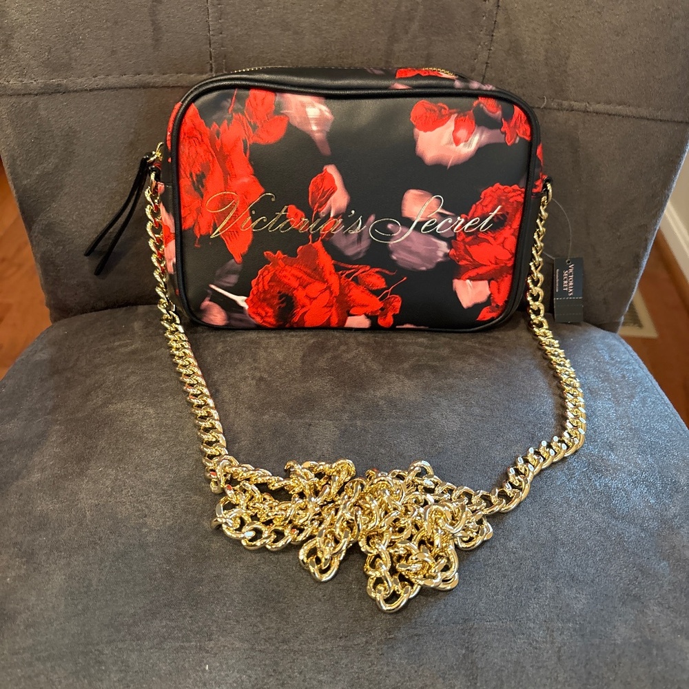 NWT Victoria’s Secret Floral Roses Crossbody Handbag KS4
